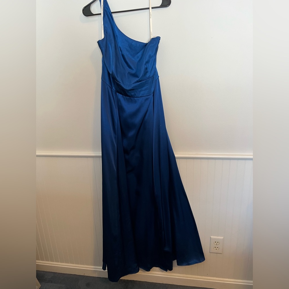 Signature One Shoulder Blue Dress